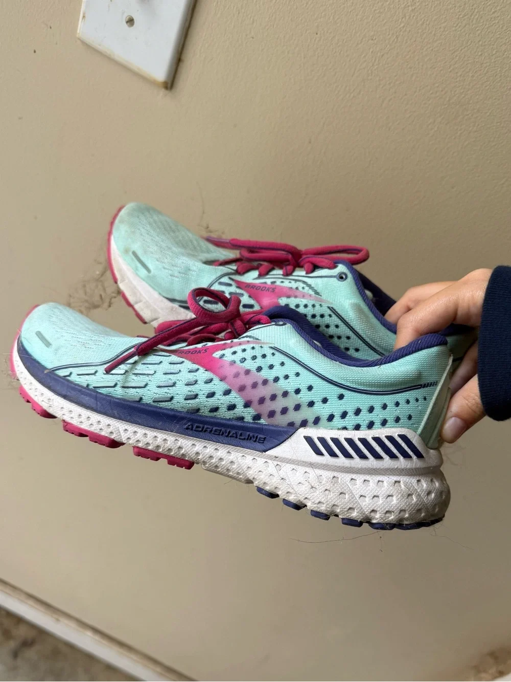 Brooks Women’s Adrenaline Running Shoes - Mint with Pink